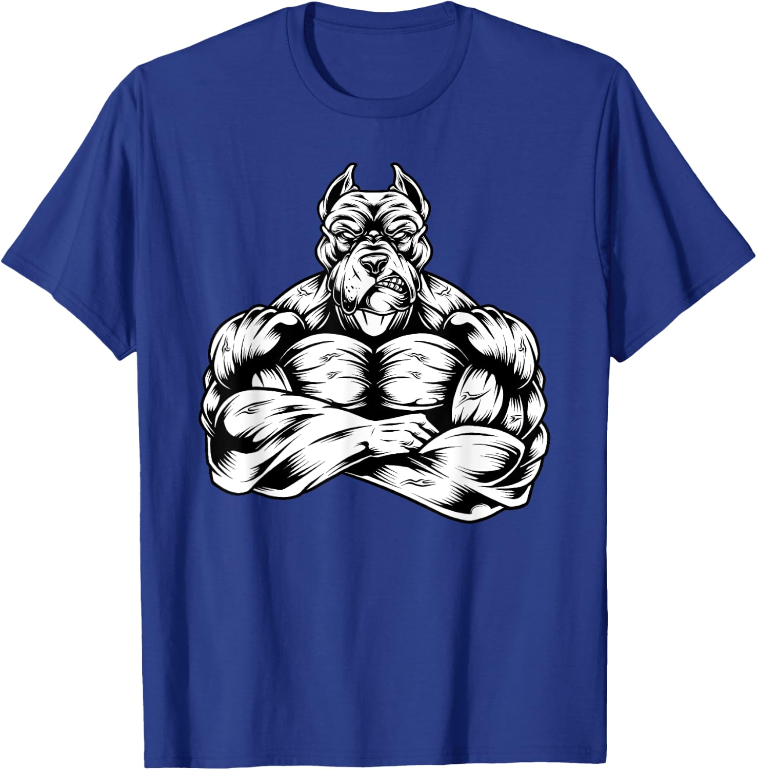 Muscles Pitbull dog lover workout Gym Fitness powerlifter T-Shirt - T-Shirt | Royal