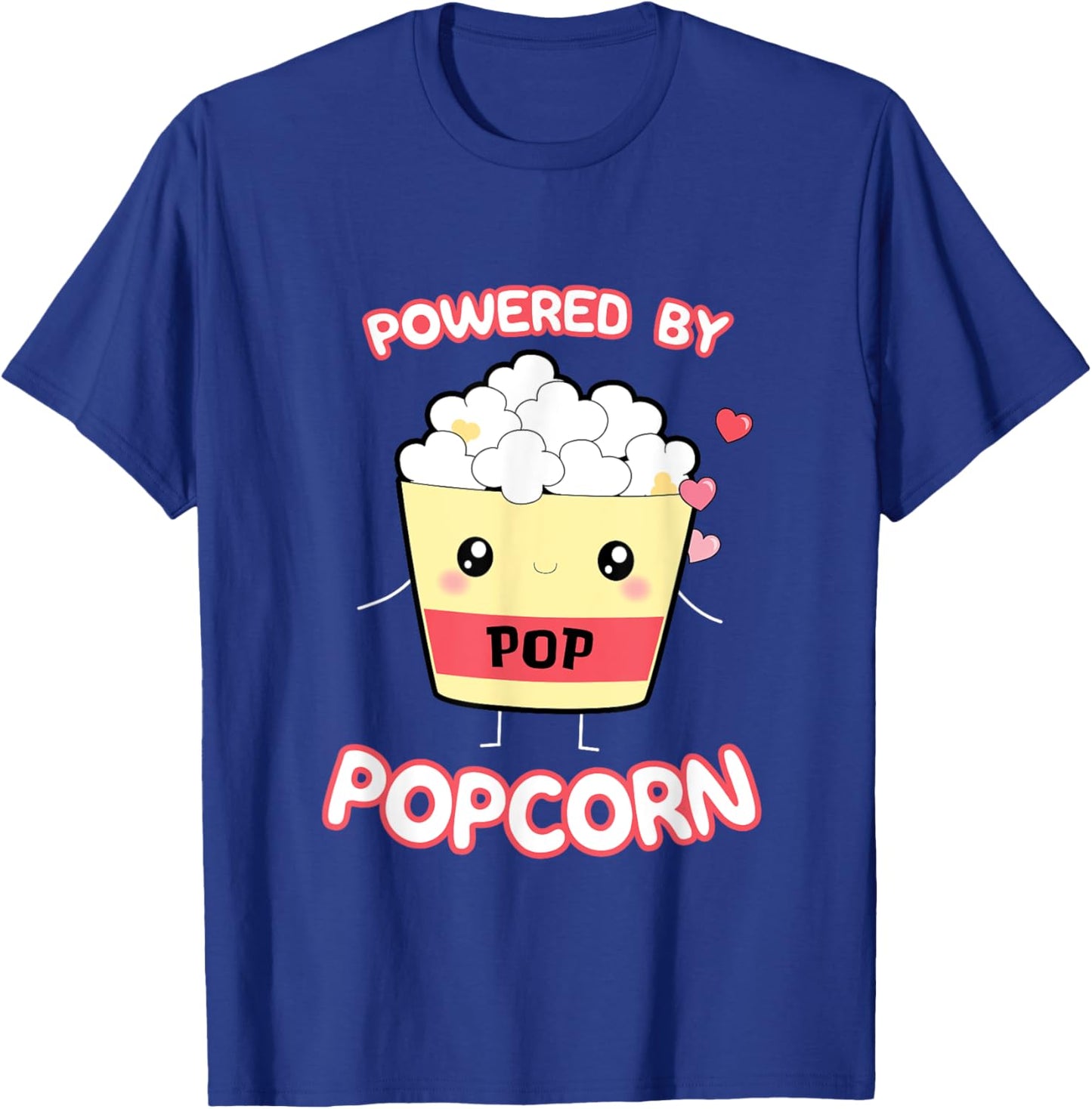 Powered By Popcorn, Cute Kawaii Popcorn Cartoon Otaku Top T-Shirt - T-Shirt | Royal