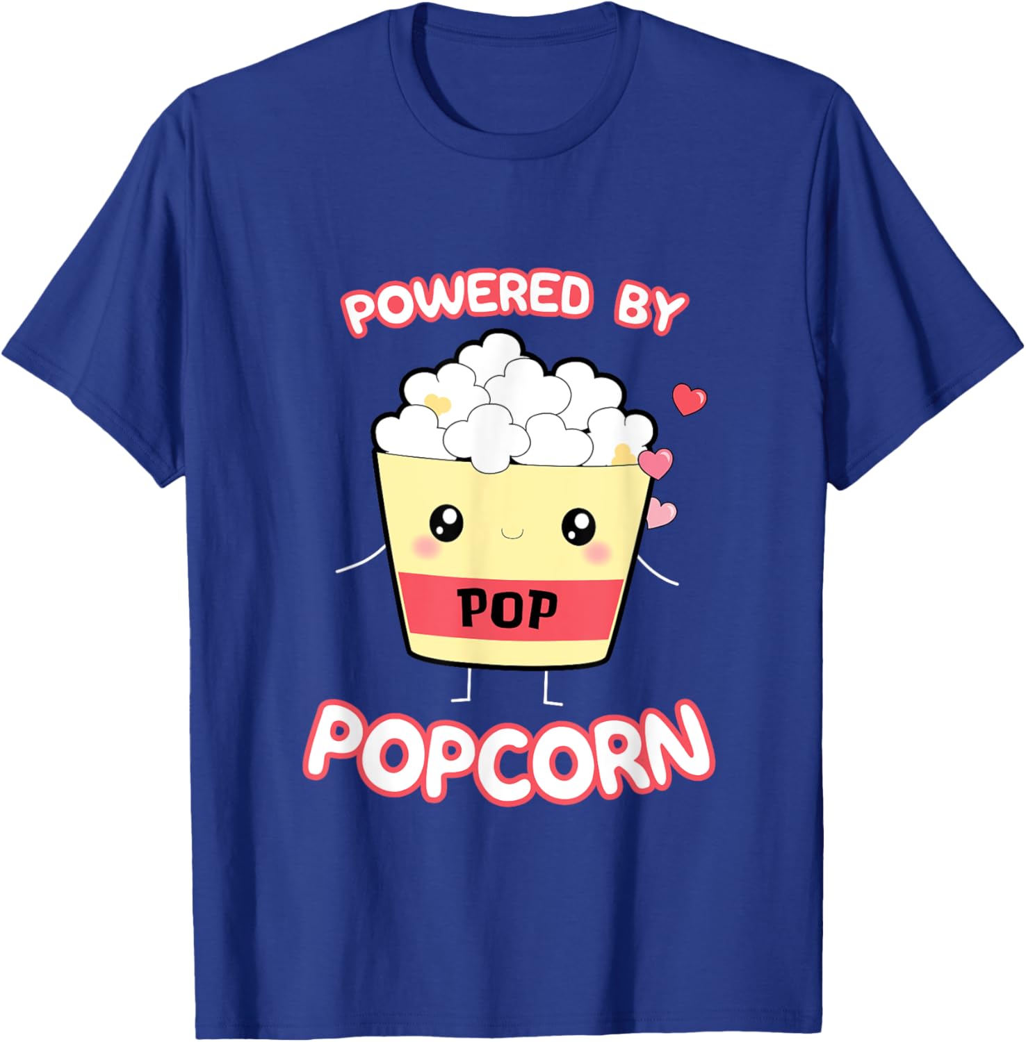 Powered By Popcorn, Cute Kawaii Popcorn Cartoon Otaku Top T-Shirt - T-Shirt | Royal