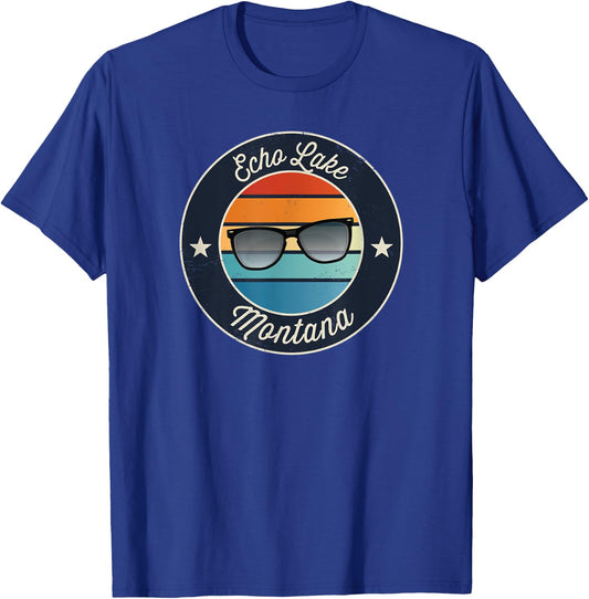 Echo Lake - Montana Souvenir T-Shirt - T-Shirt | Royal