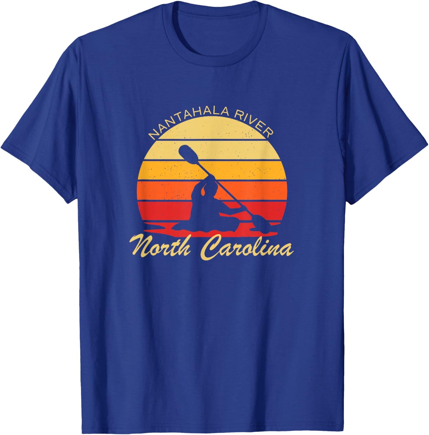 Vintage Kayak Nantahala River North Carolina Adventure T-Shirt - T-Shirt | Royal