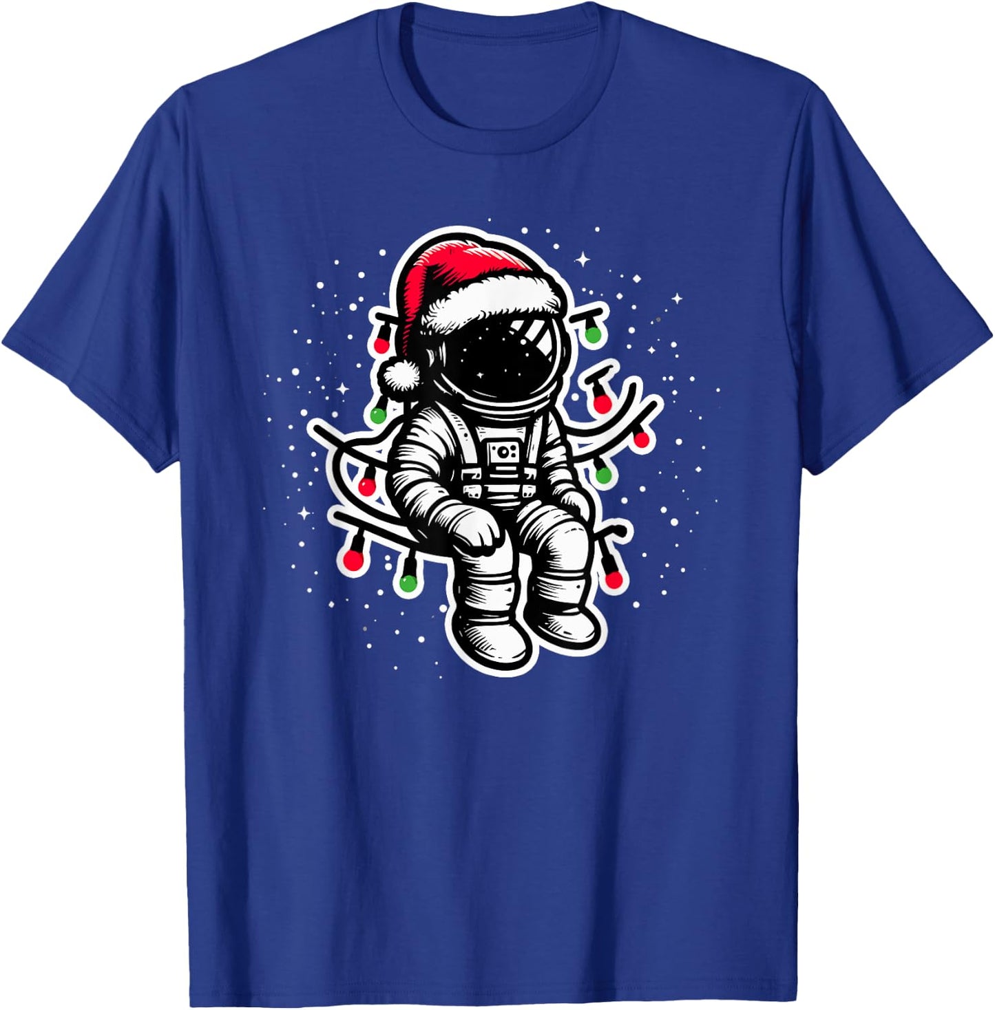 Astronaut Christmas Santa Hat Space Lover Boys T-Shirt - T-Shirt | Royal