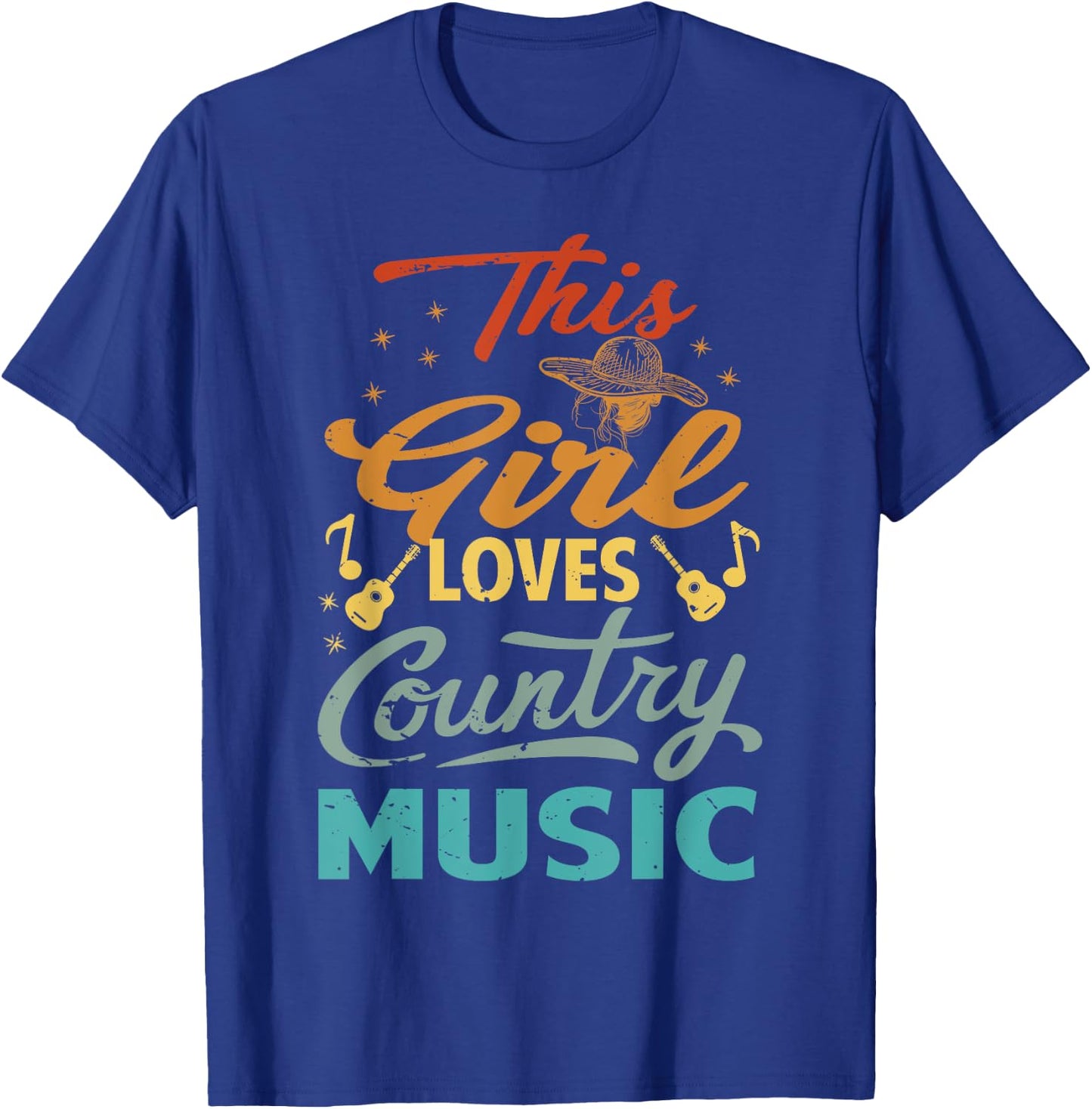 This Girl Loves Country Music T-Shirt - T-Shirt | Royal