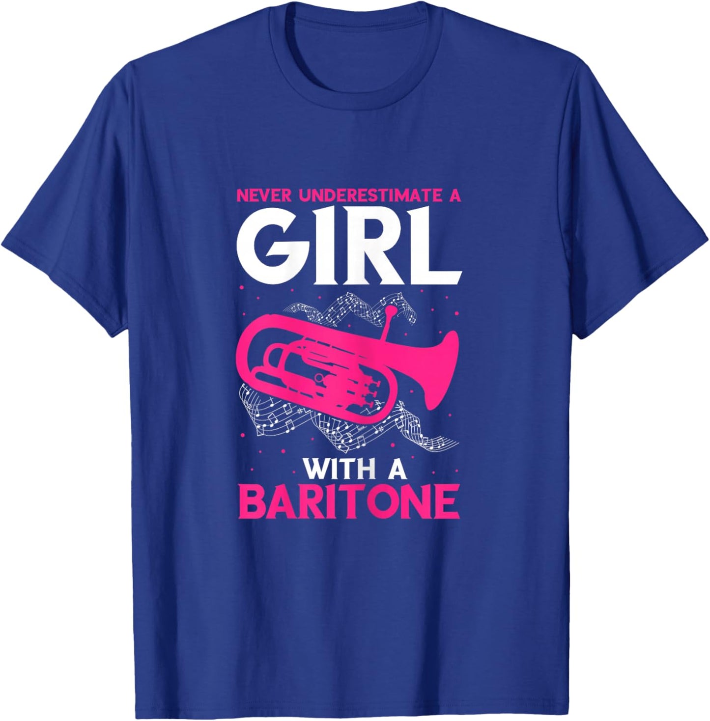 Baritone Girl Saxophonist Marching Band Euphonium Saxophone T-Shirt - T-Shirt | Royal
