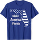 Funny Make America Florida American Flag Retro Vintage T-Shirt - T-Shirt | Royal