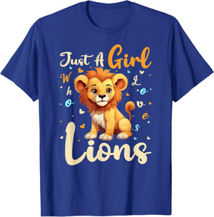 Lion Lover Just A Girl Who Loves Lions T-Shirt - T-Shirt | Royal
