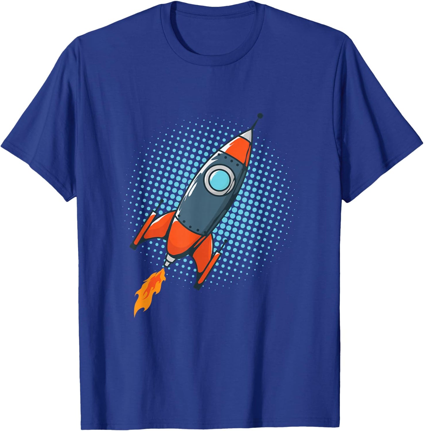 Rocket Comic Space Ship Moon Missile T-Shirt - T-Shirt | Royal