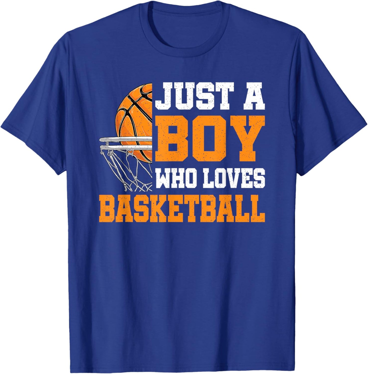 Just A Boy Who Loves Basketball Funny Basketball Boys Kids T-Shirt - T-Shirt | Royal