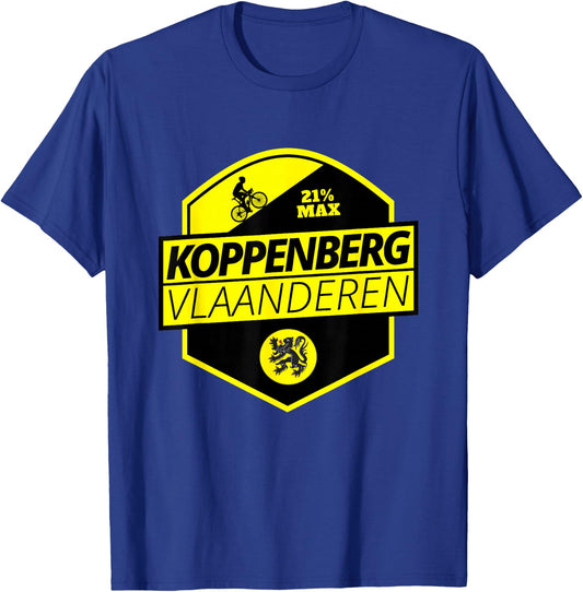 Koppenberg Cycling In Flanders Belgium Cobbled Climb Cyclist T-Shirt - T-Shirt | Royal