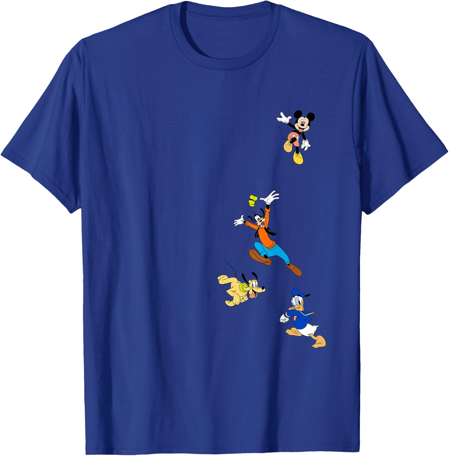 Disney Mickey and Friends Goofy Donald Falling Cartoon Icons T-Shirt - T-Shirt | Royal