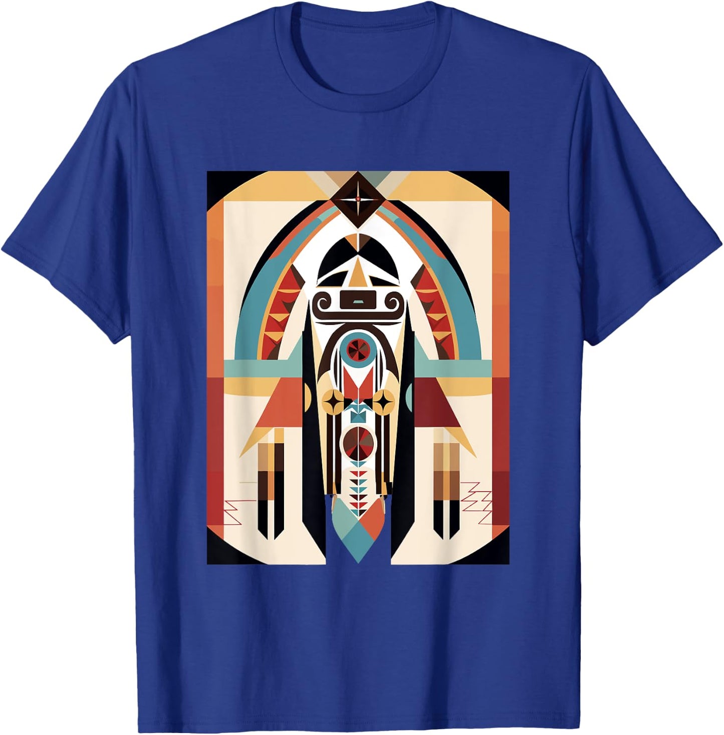 Hopi Art Design American Style Kachina T-Shirt - T-Shirt | Royal