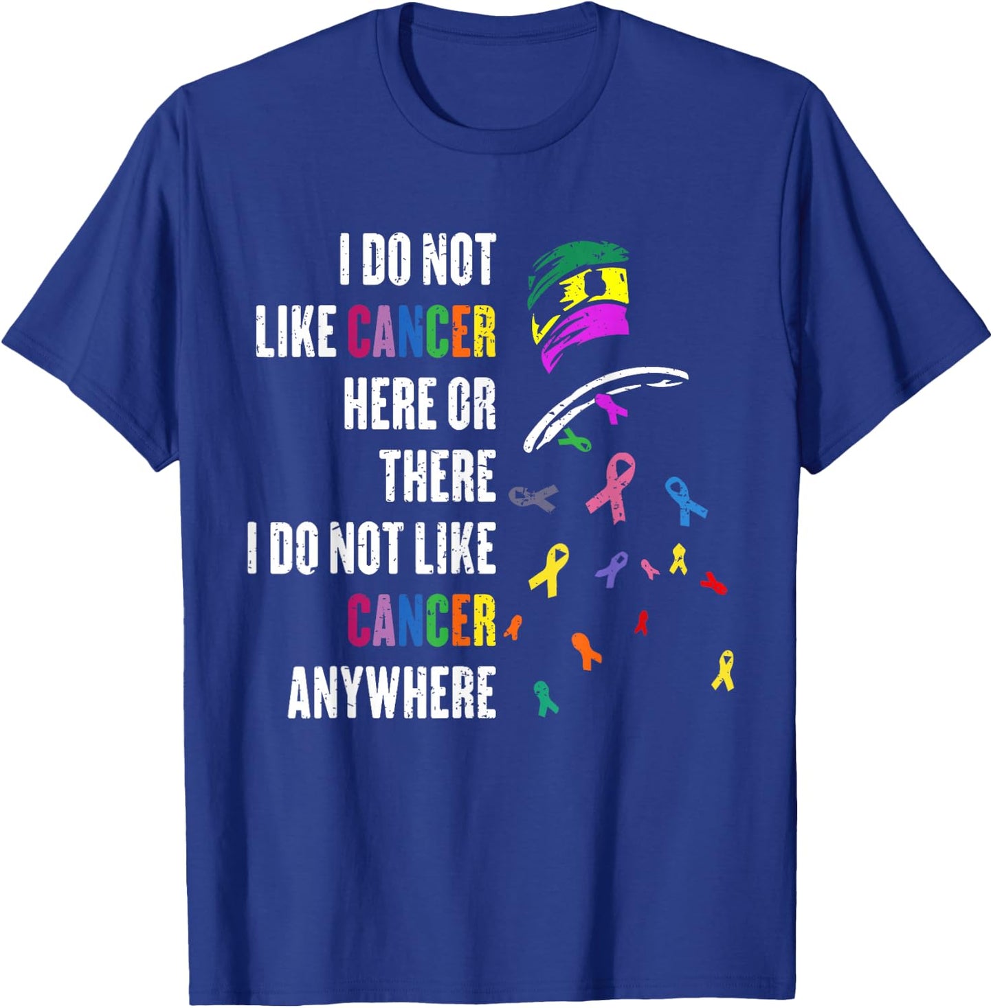I Do Not Like Cancer There outfits -Adults Cancer Awareness Black Small Modern T-Shirt - T-Shirt | Royal