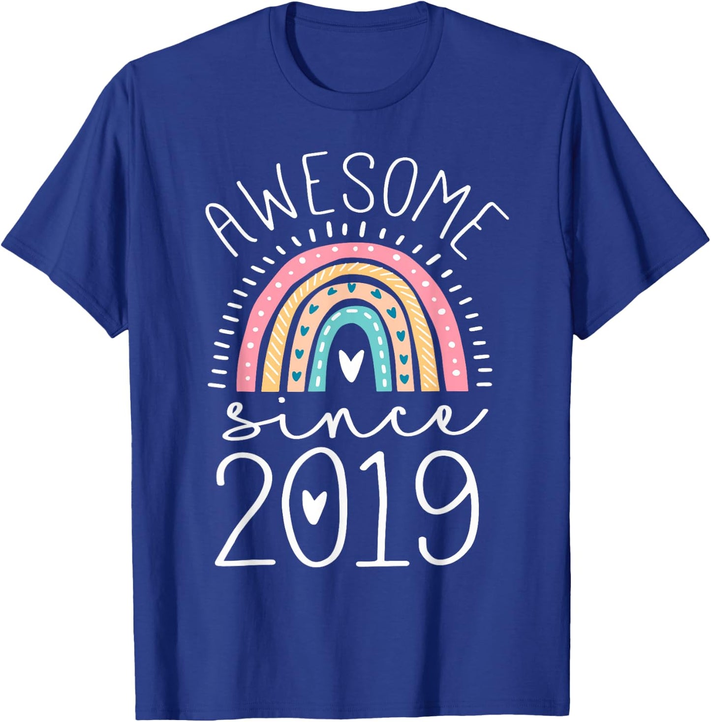 Awesome Since 2019 6th Birthday Rainbow Gifts Born In 2019 T-Shirt - T-Shirt | Royal