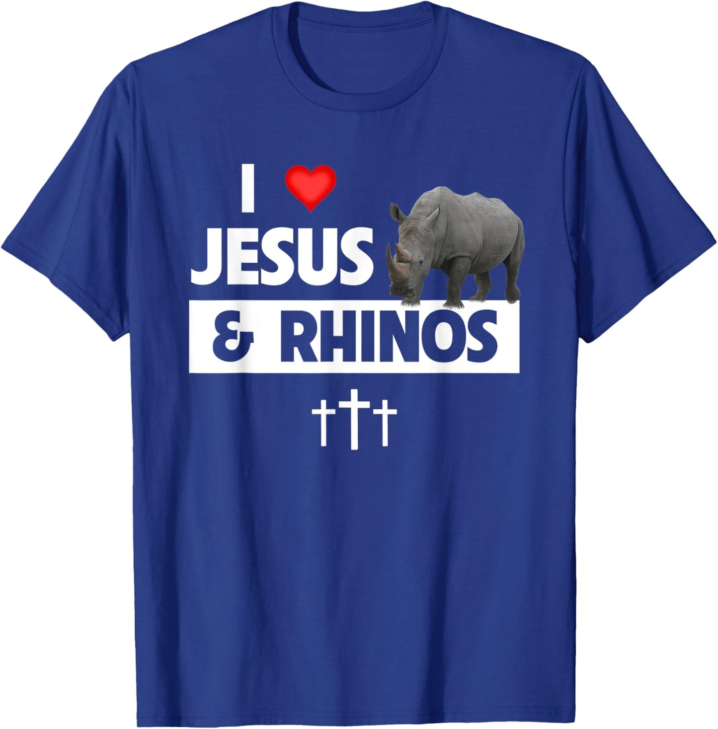 I Love Jesus and Rhinos Christian Rhinoceros Safari Zoo T-Shirt - T-Shirt | Royal