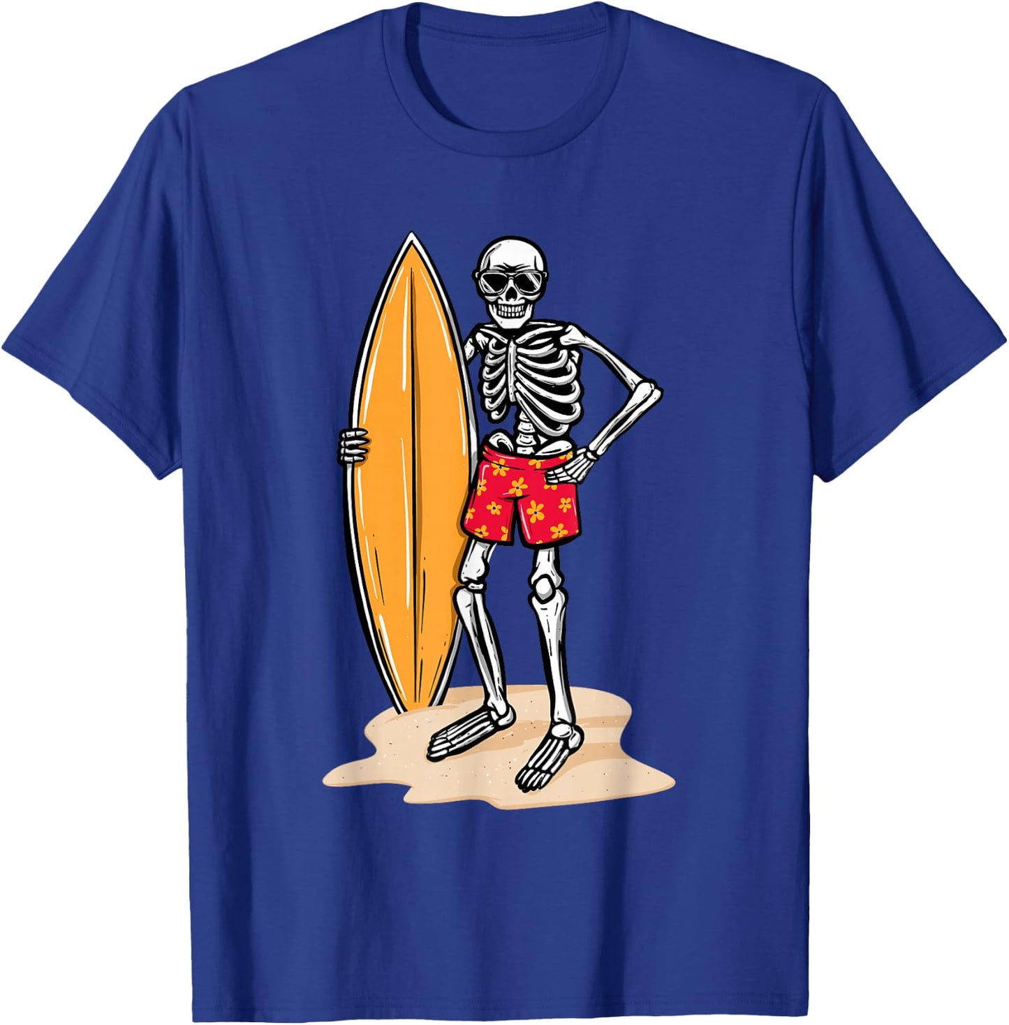 Skeleton Surfer - Surfboard Surfing Board Lover Surfboarding T-Shirt - T-Shirt | Royal