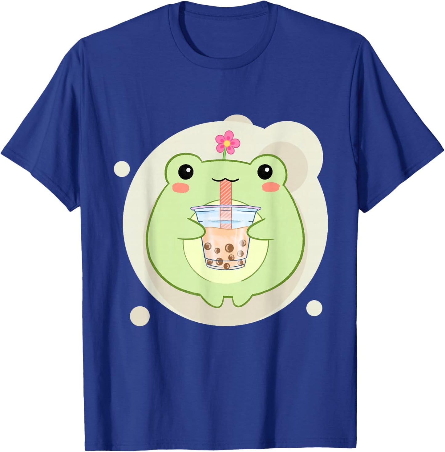 Cute Kawaii Frog Drinks Boba Bubble Tea Kawaii Aesthetic T-Shirt - T-Shirt | Royal