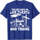 This Boy Runs On Jesus And Trains T-Shirt - T-Shirt | Royal