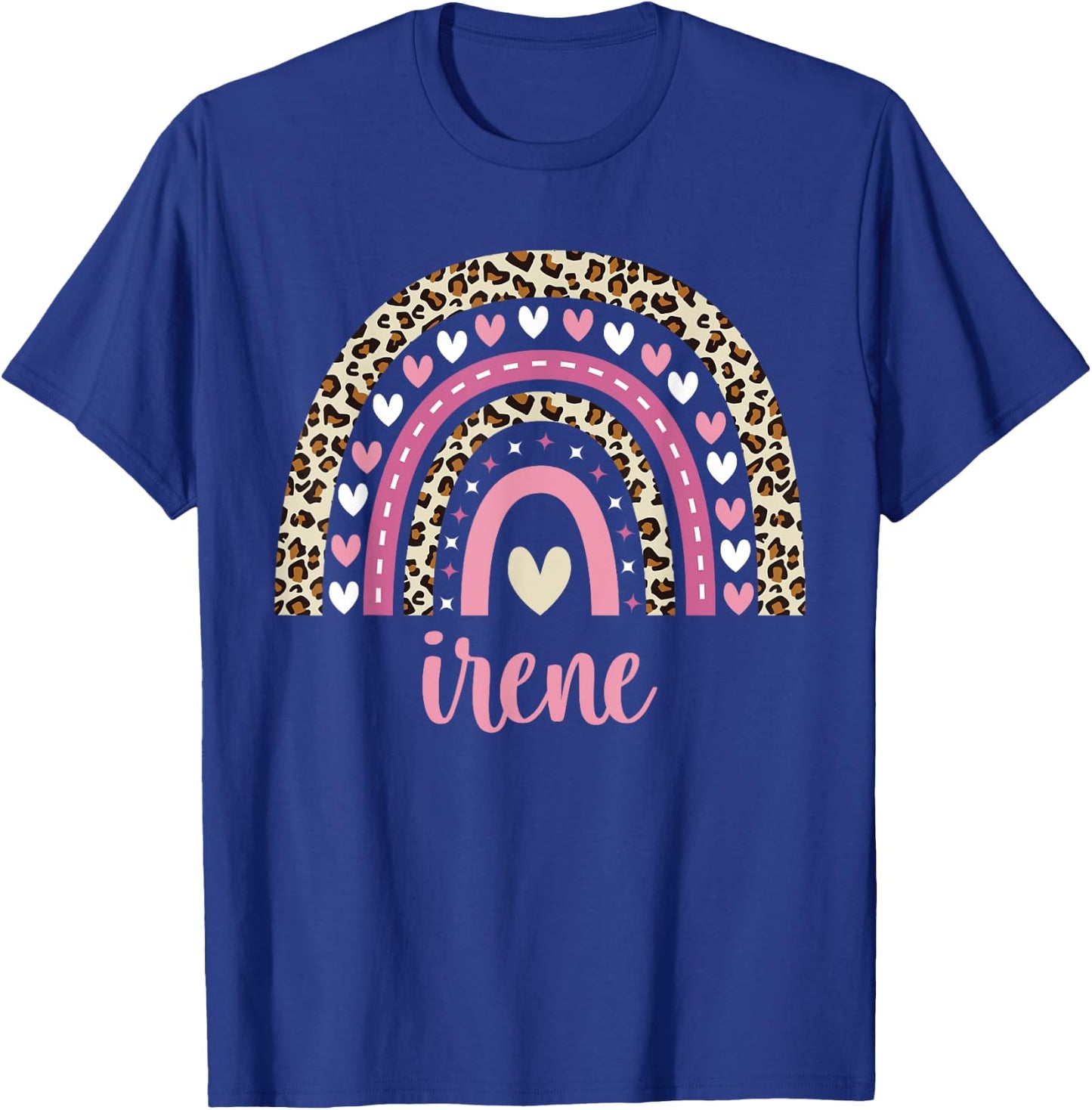 Irene Rainbow Leopard Personalized Irene Birthday T-Shirt - T-Shirt | Royal