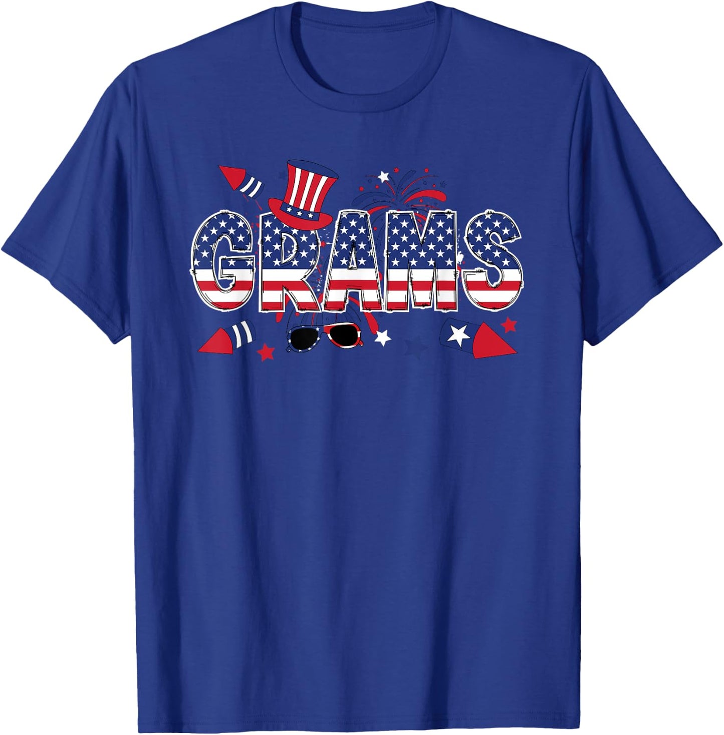 4th Of July Grams Grandmother American Flag Grams Grandma Women Men T-Shirt - T-Shirt | Royal