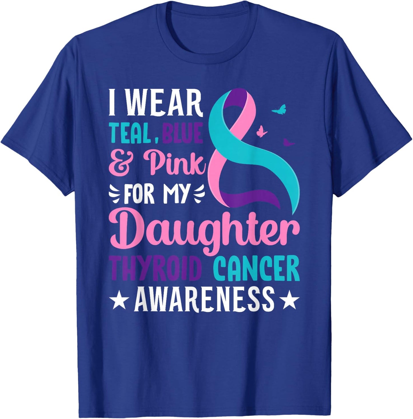 Thyroid Father/Mother of a Warrior Thyroid Cancer Awareness T-Shirt - T-Shirt | Royal