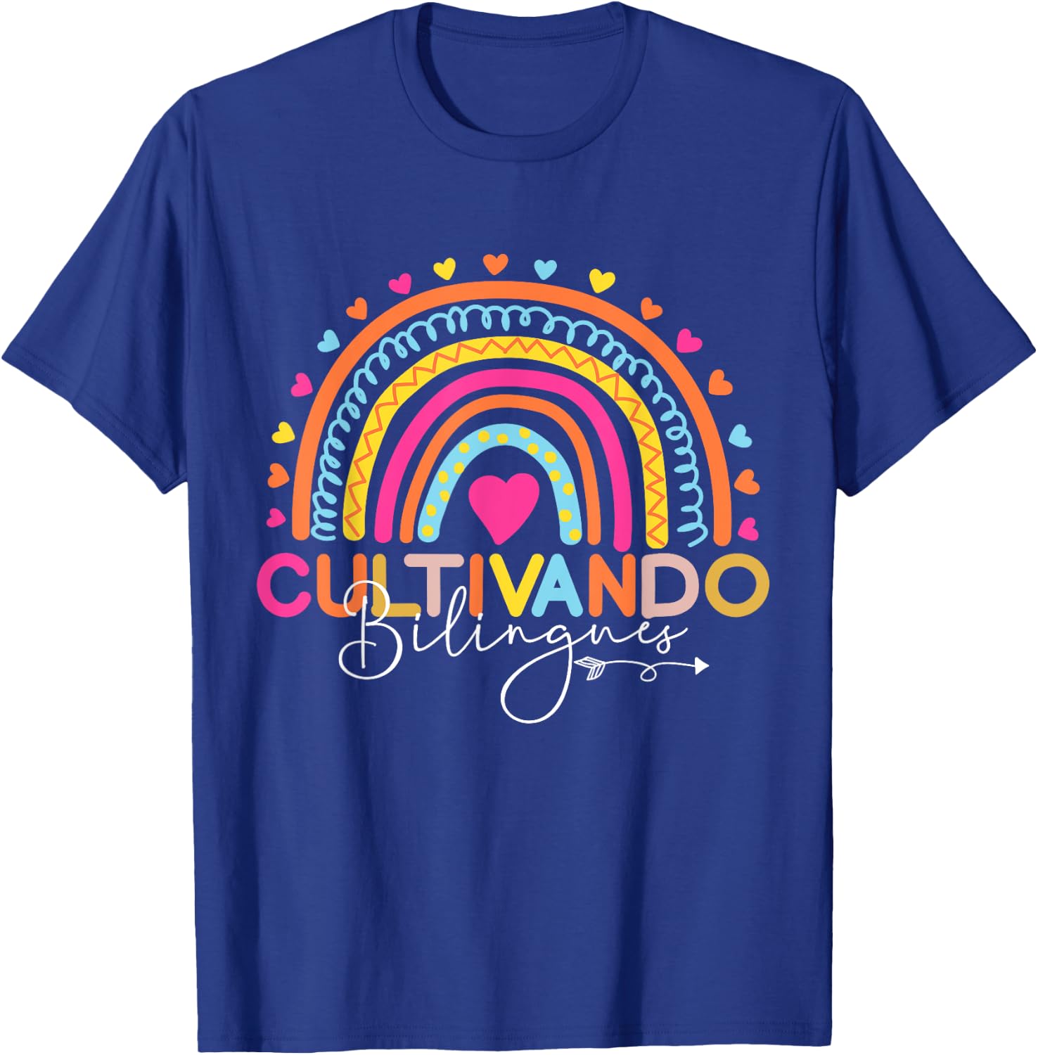 Bilingual Teacher Cultivando Bilingues Maestra Men Women Girls Kids T-Shirt - T-Shirt | Royal