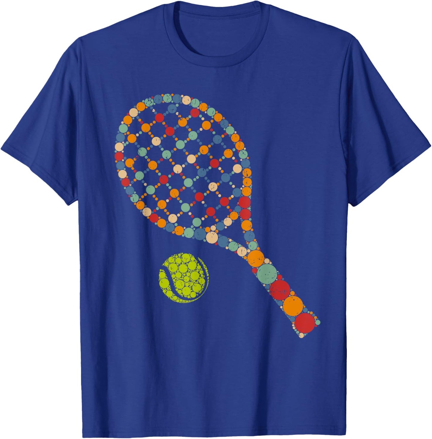 Retro Tennis Player & Ball With Polka Dots Happy Dot Day Boy T-Shirt - T-Shirt | Royal