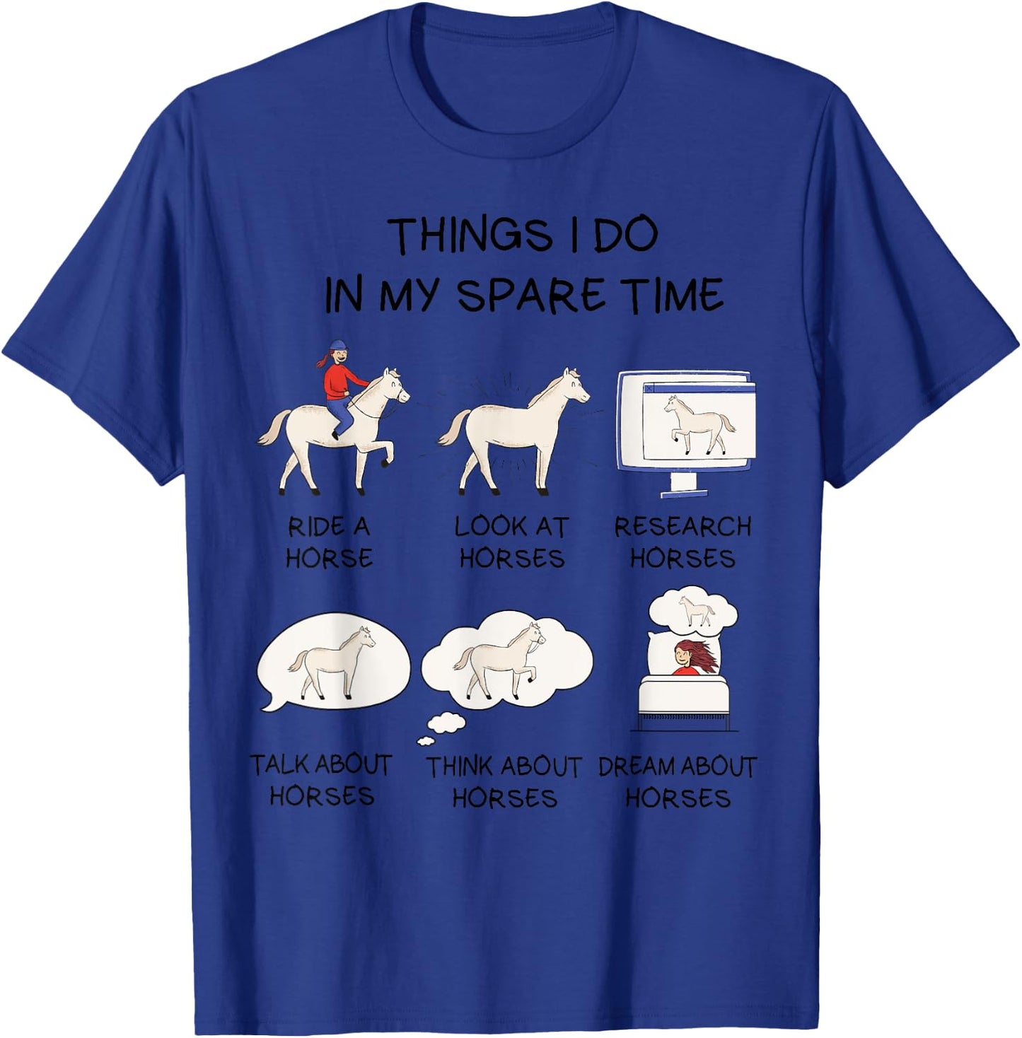 Horse Shirt For Girls Teens Women Horse Riding T-Shirt - T-Shirt | Royal