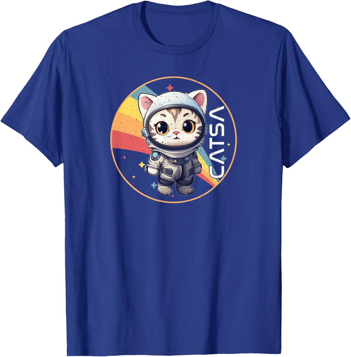 CATSA Cat Astronaut in Space | Cute Kitten & Astronomy Lover T-Shirt - T-Shirt | Royal