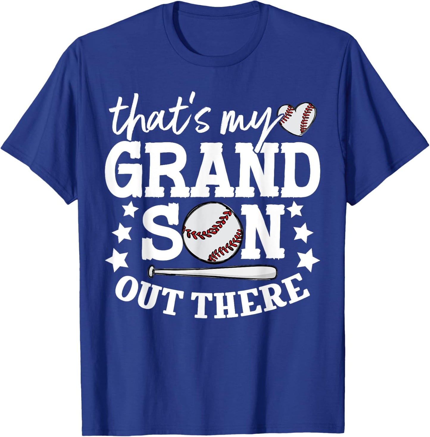 That's My Grandson Out There Women Baseball Grandma T-Ball T-Shirt - T-Shirt | Royal