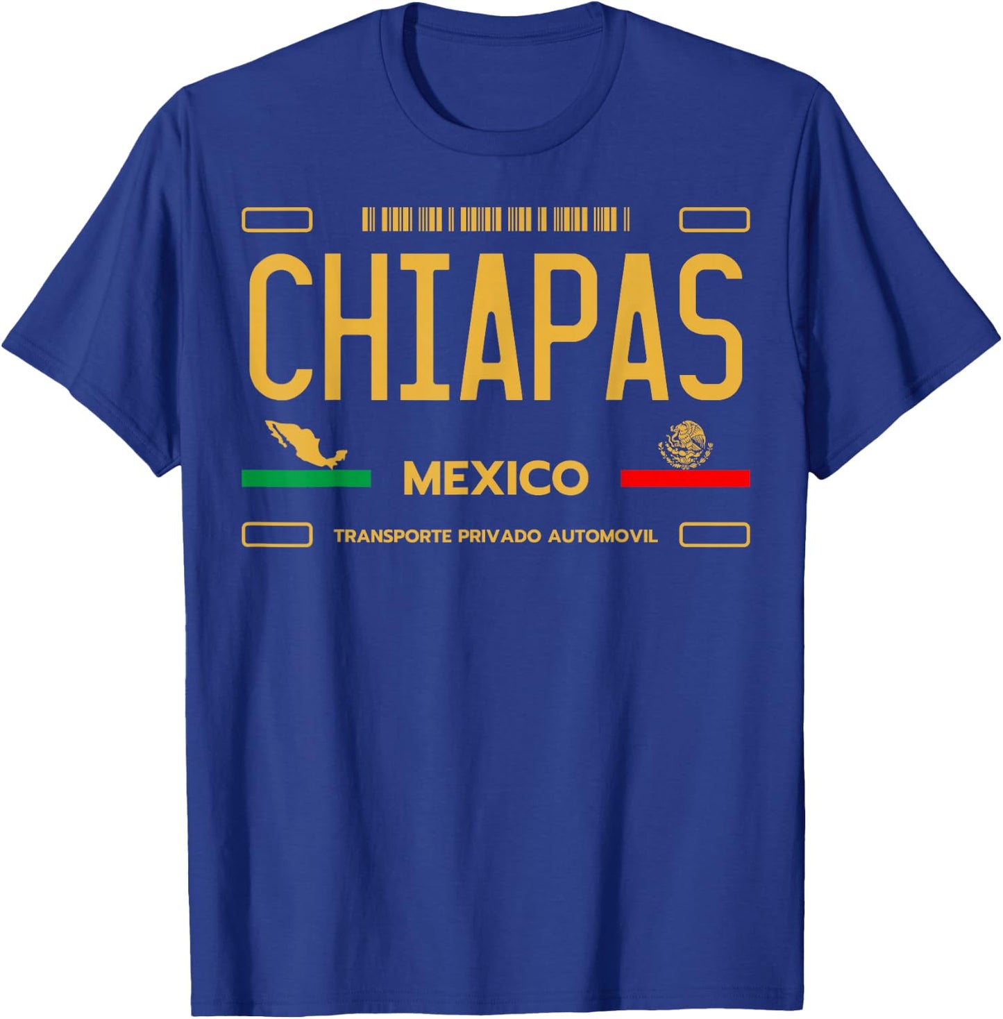 Chiapas License Plate Aesthetic, Mexico Chiapas T-Shirt - T-Shirt | Royal