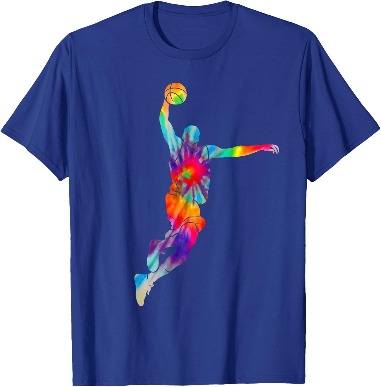 Basketball Player Tie Dye Vintage Bball Coach Fan T-Shirt - T-Shirt | Royal