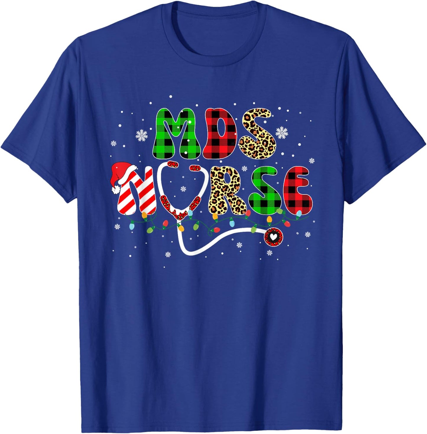 MDS Nurse Christmas Scrubs Tops Men T-Shirt - T-Shirt | Royal