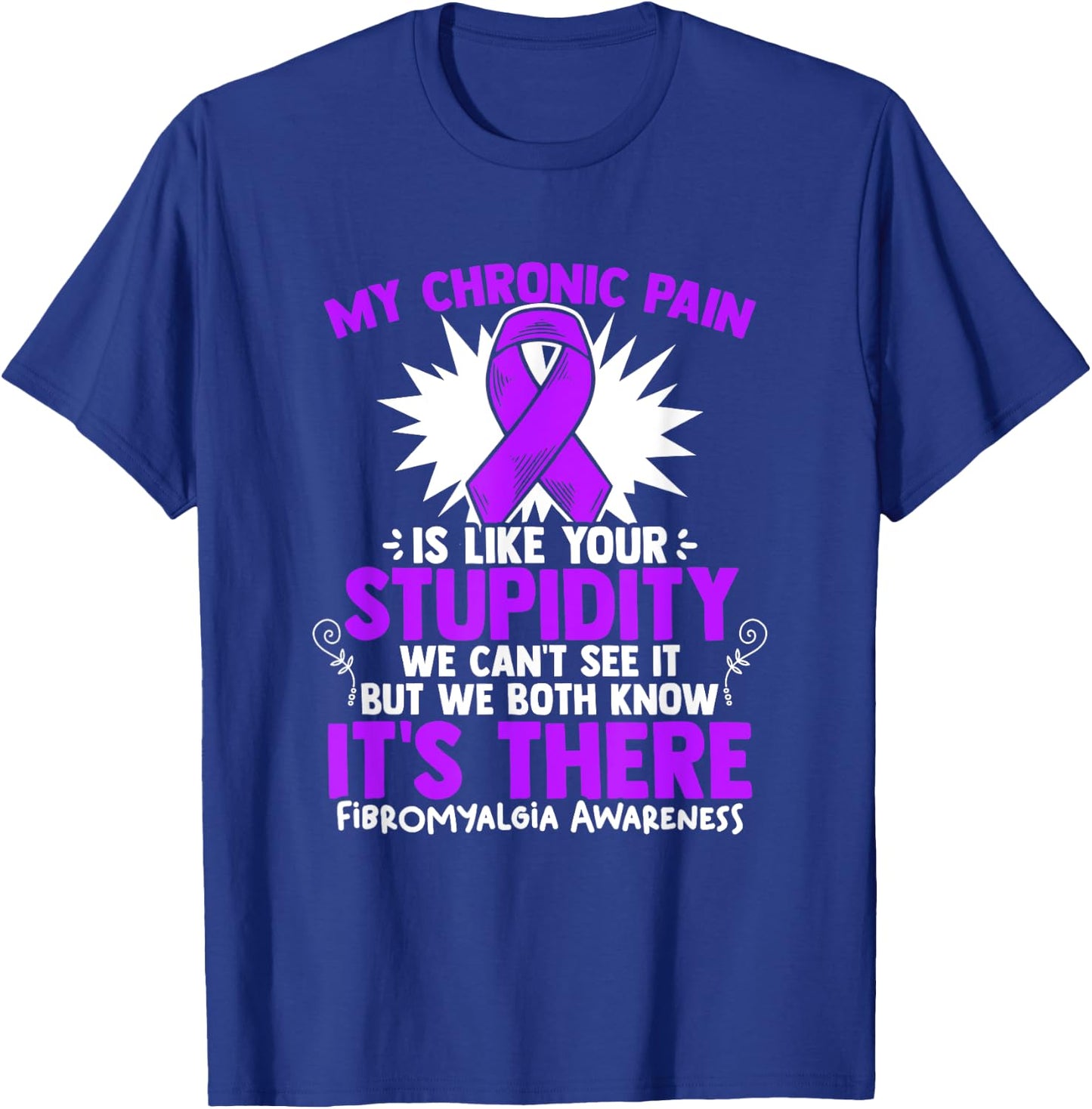 My Pain - Fibro Survivor Purple Fibromyalgia Awareness T-Shirt - T-Shirt | Royal