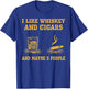 I Like Whiskey And Cigars And Maybe 3 People Vintage Cigars T-Shirt - T-Shirt | Royal
