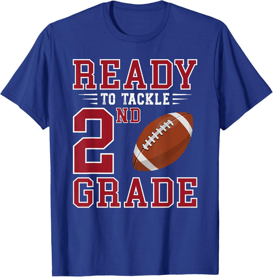 Ready to Tackle 2nd Grade Back to School First Day of School T-Shirt - T-Shirt | Royal