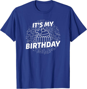 Disney Mickey Mouse It's My Birthday White Cupcake T-Shirt - T-Shirt | Royal