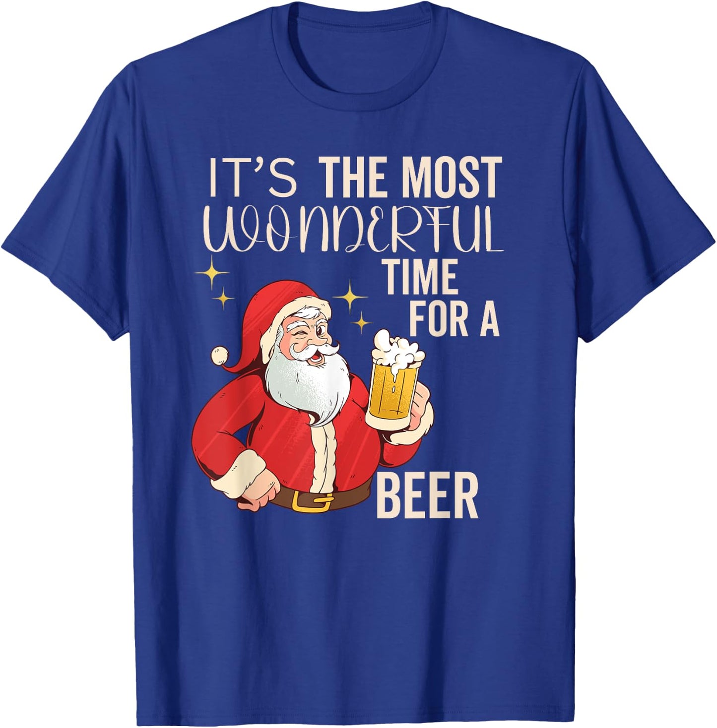 It's the Most Wonderful Time For a Beer Men's Beer Christmas T-Shirt - T-Shirt | Royal