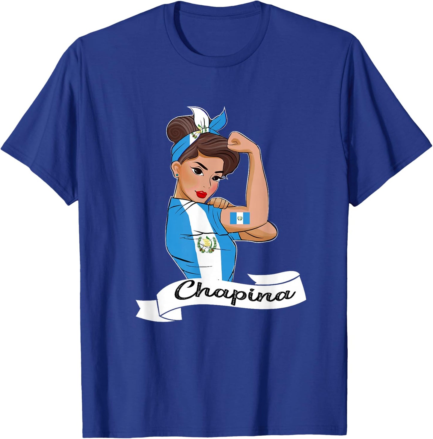 Guatemalan Flag Girl Guatemala Chapina Camiseta Slang Women T-Shirt - T-Shirt | Royal