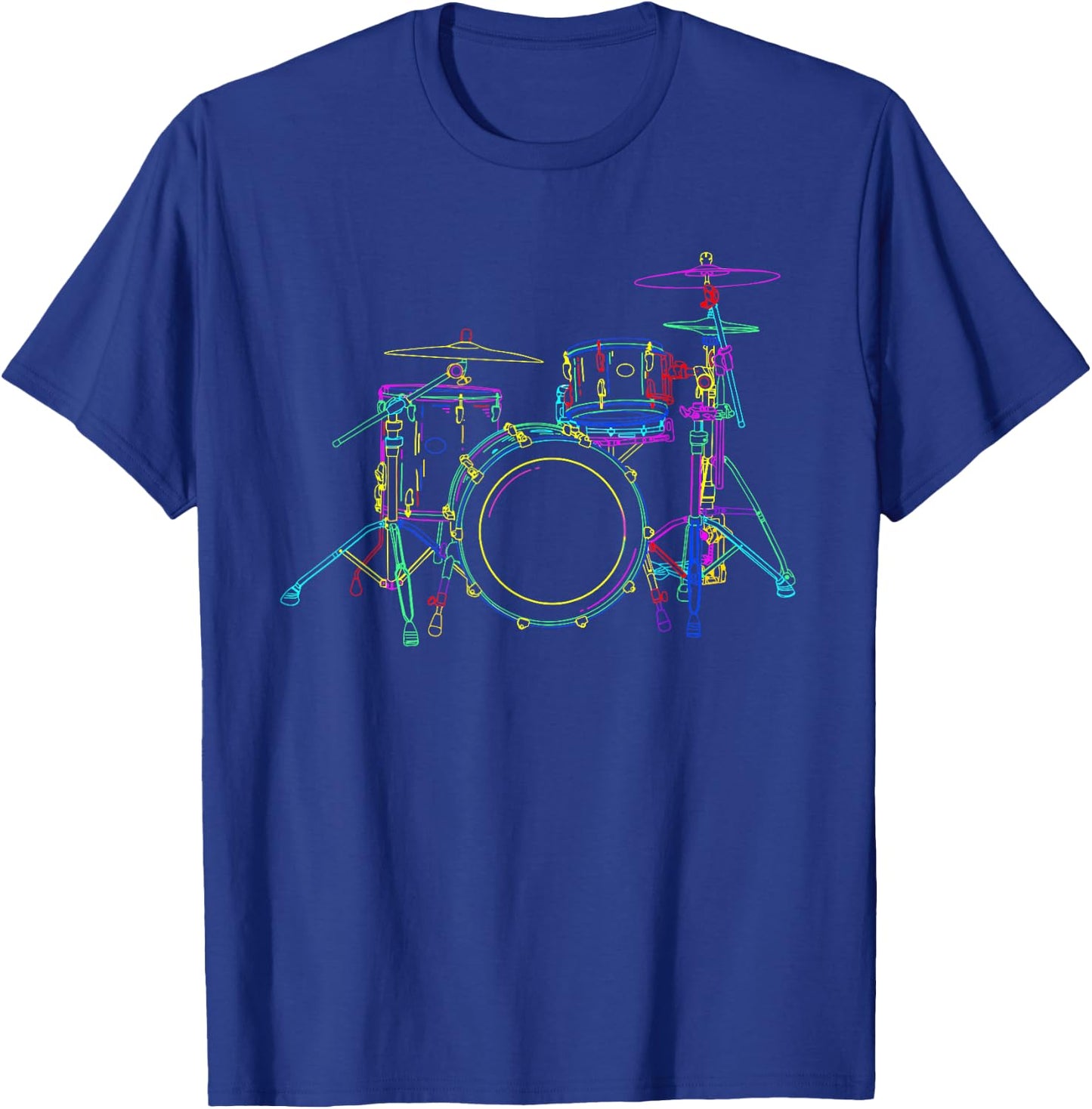 Neon Drumming Set - Drummer Band Percussion Player T-Shirt - T-Shirt | Royal