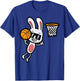 Easter Bunny Basketball Dunk Sports Boys Kids Toddler Youth T-Shirt - T-Shirt | Royal