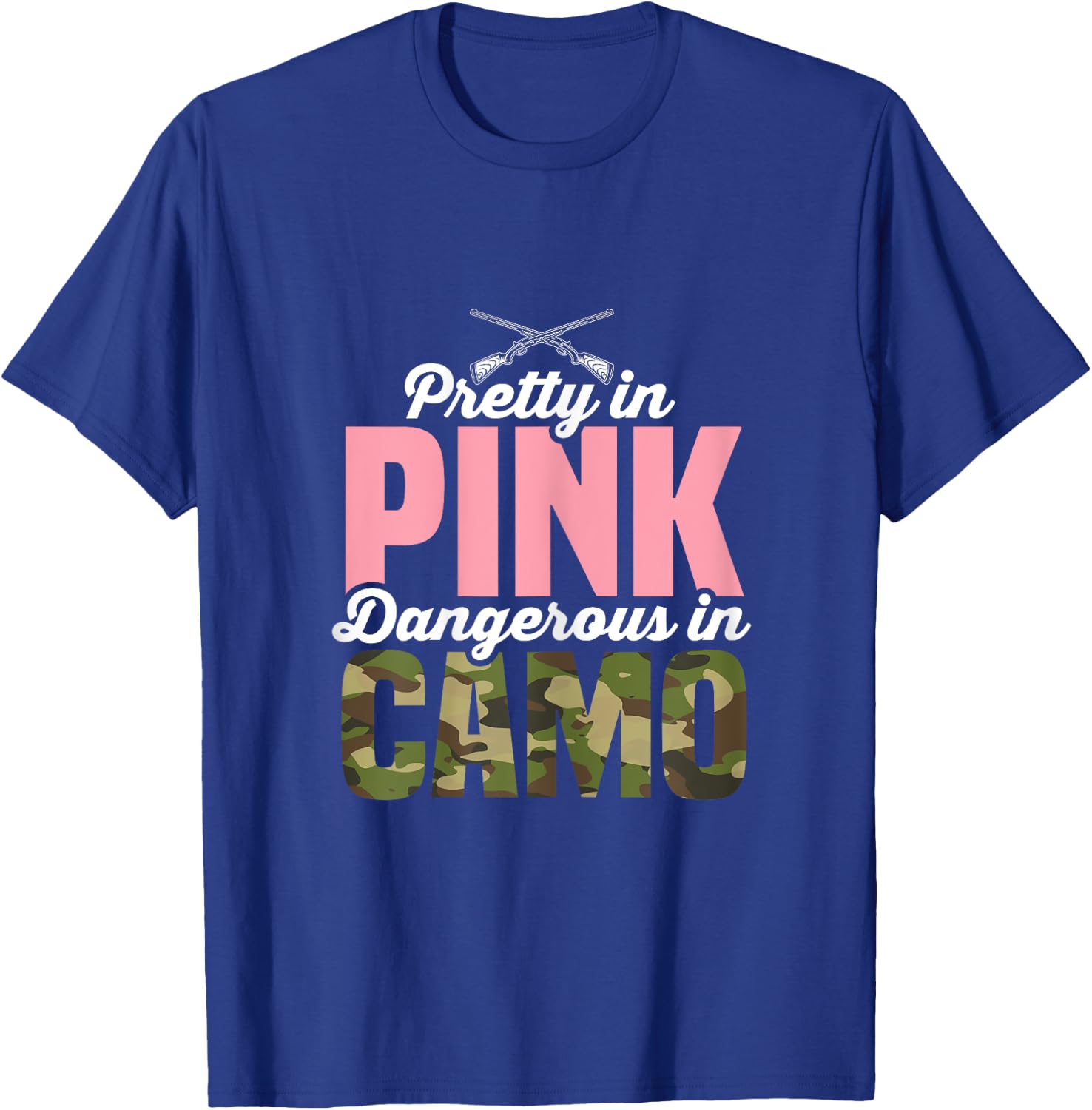 Funny Hunting Lover Pink Camo Graphic Women Hunting T-Shirt - T-Shirt | Royal