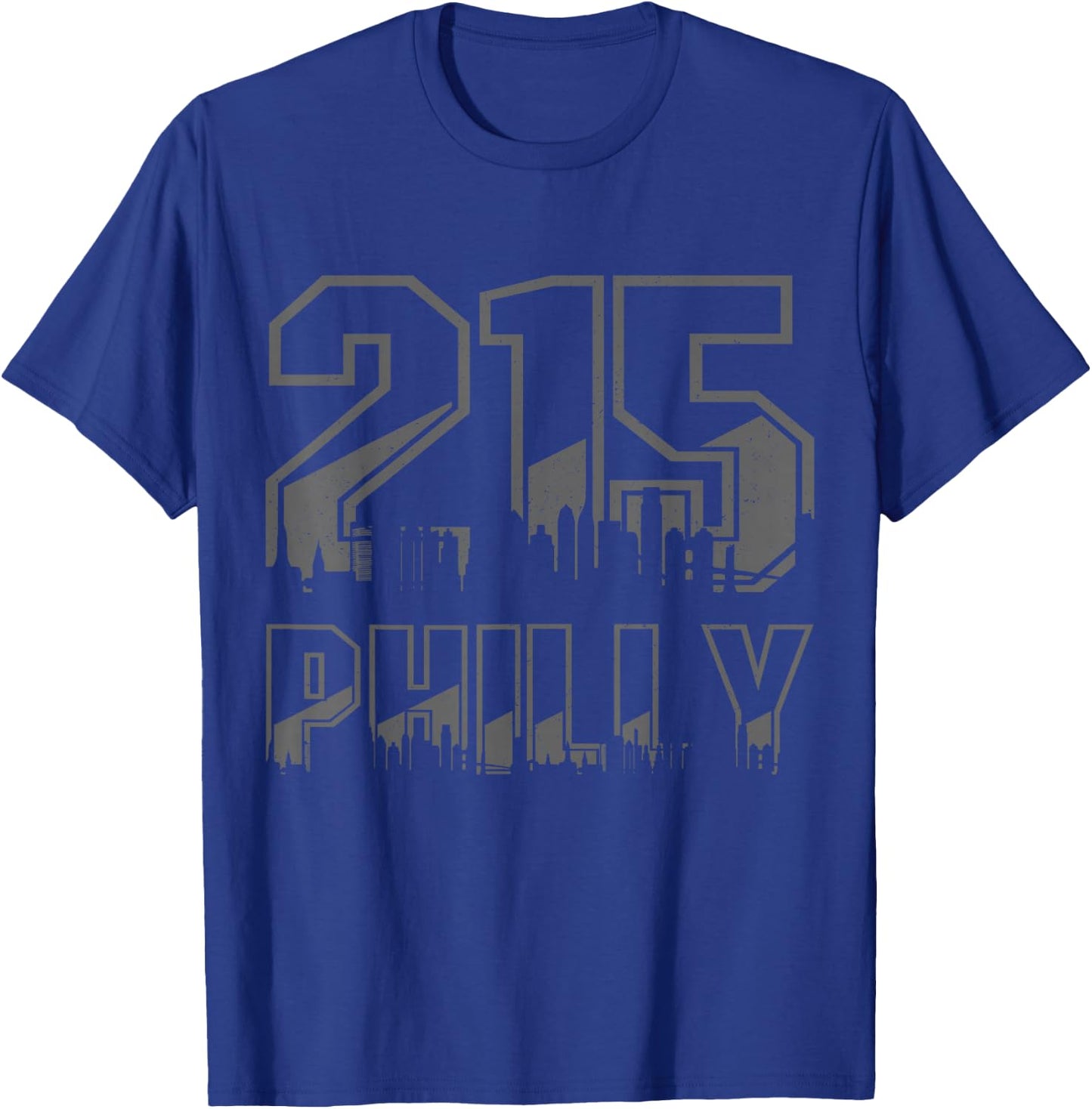 Philadelphia Pennsylvania Philly 215 Area Code Pride Skyline T-Shirt - T-Shirt | Royal