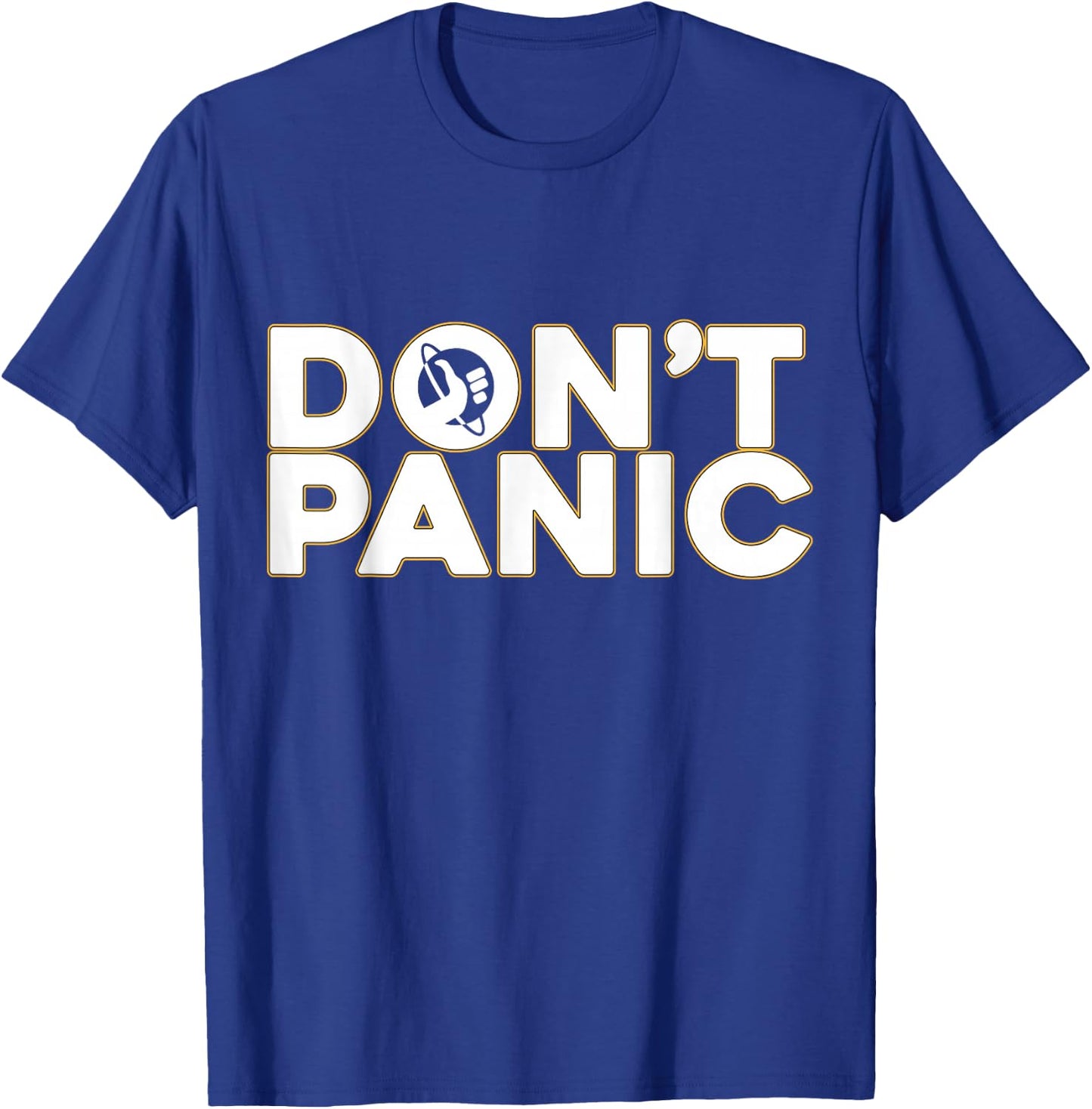 Don't Panic 42 Vintage Shirts Black -Adults Small Modern Casual T-Shirt - T-Shirt | Royal