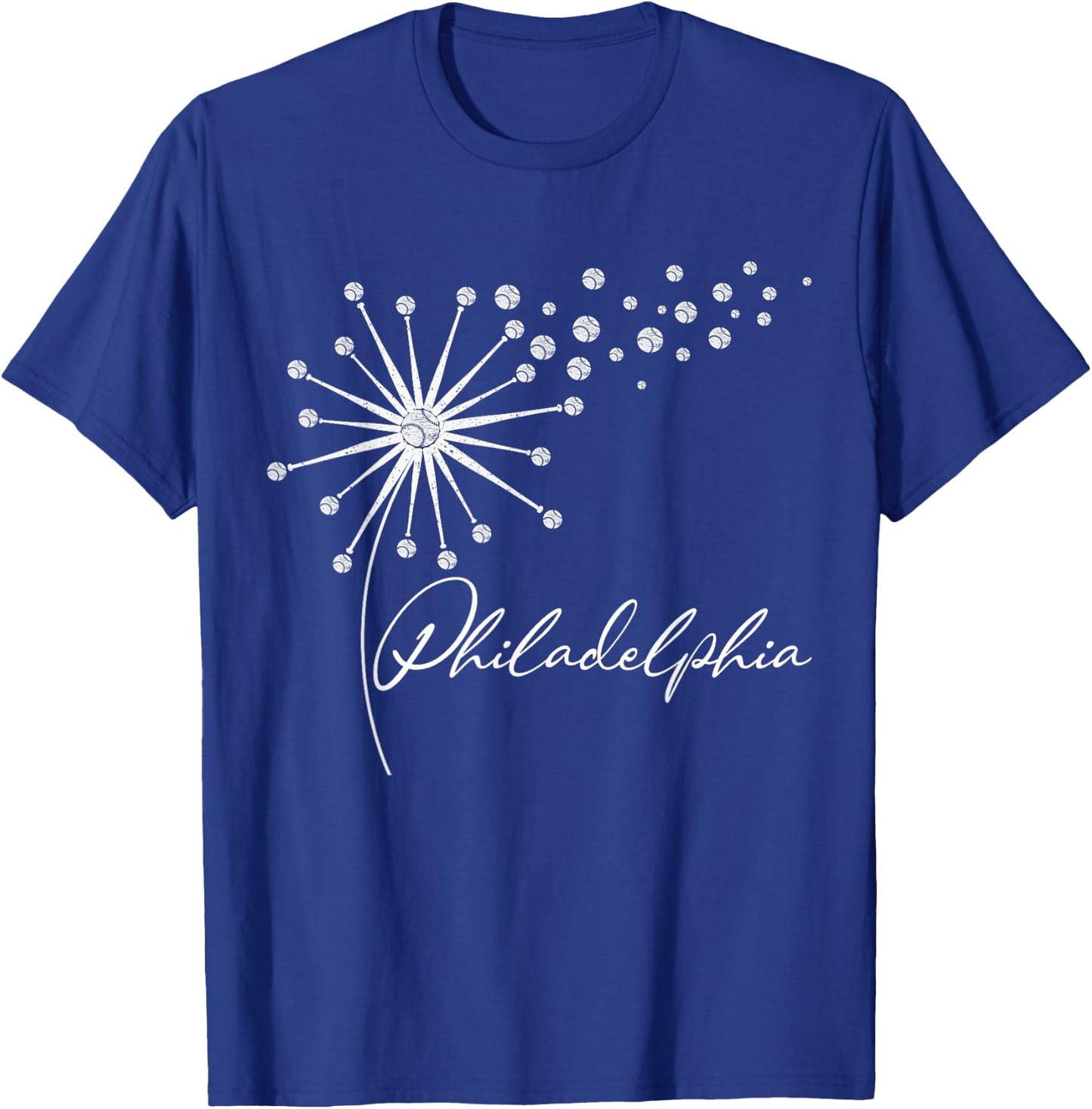 Philly Cute Baseball Dandelion Souvenir I Love Philadelphia T-Shirt - T-Shirt | Royal