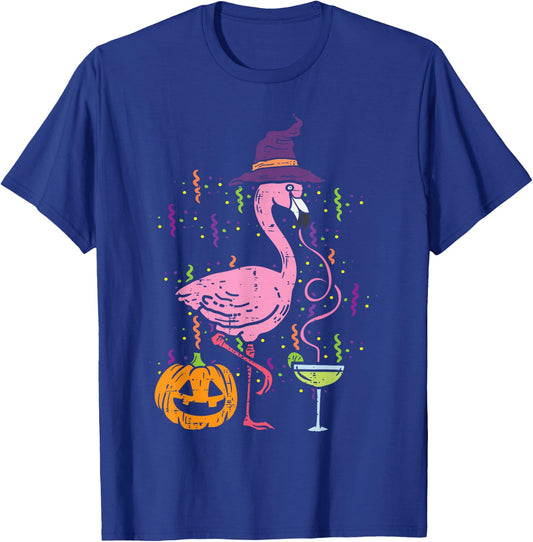 Flamingo Witch Happy Halloween Funny Costume Bird Women T-Shirt - T-Shirt | Royal