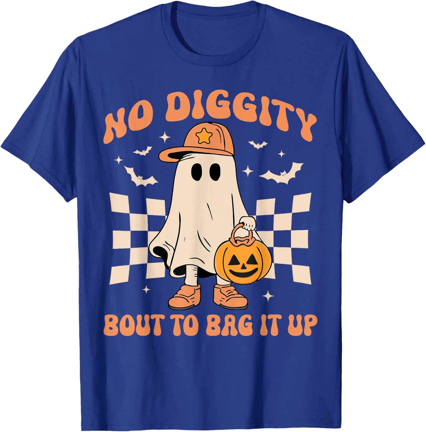 Halloween Ghost No Diggity Bout to Bag it Up Toddler Kids T-Shirt - T-Shirt | Royal