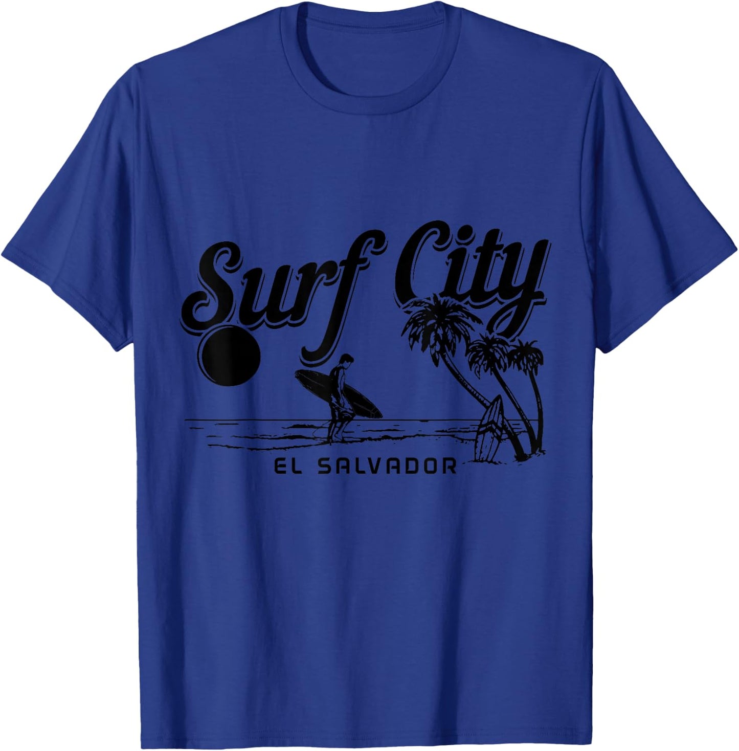 Surf City El Salvador Vintage Beach Souvenir Surfer T-Shirt - T-Shirt | Royal