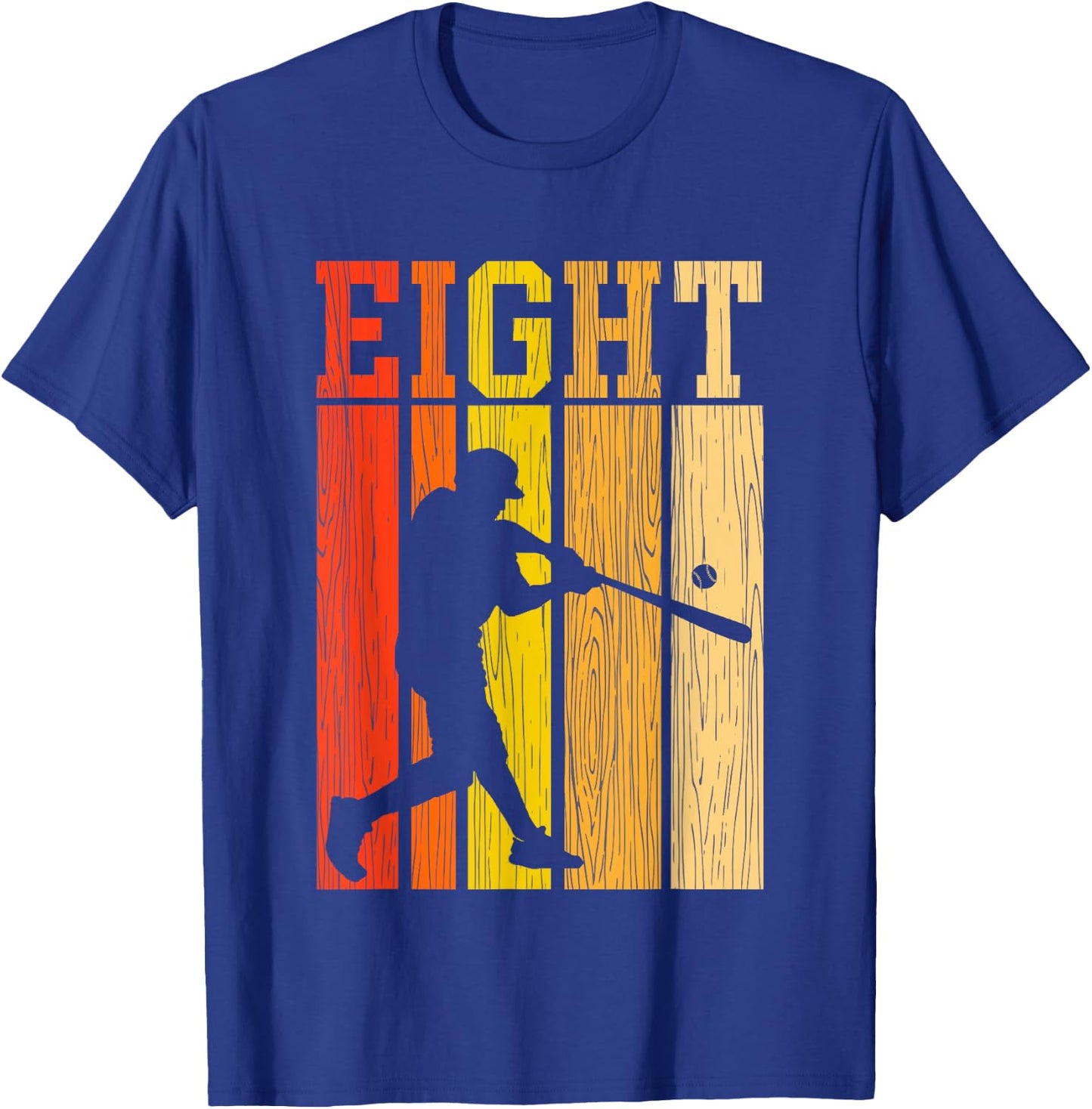 8th Birthday Gift Eight Vintage Baseball Birthday 8 Year Old T-Shirt - T-Shirt | Royal