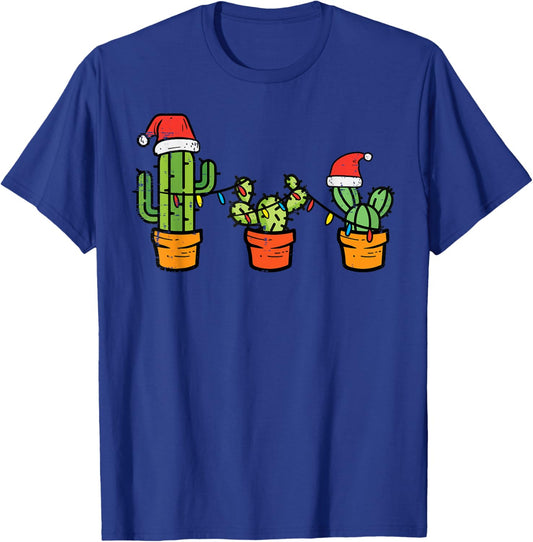 Christmas Cactus Cute Succulent Plant Xmas Men Women Kids T-Shirt - T-Shirt | Royal