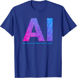 AI Artificial Intelligence Funny Design T-Shirt - T-Shirt | Royal
